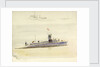 Submarine J.5 and rough sketch of another fighting vessel by William Lionel Wyllie