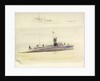Submarine J.5 and rough sketch of another fighting vessel by William Lionel Wyllie