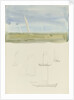Three yachts at sea in the hazy distance with graphite sketches of yachts below by William Lionel Wyllie