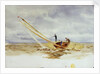 Close-hauled heeling sailing dinghy by William Lionel Wyllie