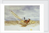 Close-hauled heeling sailing dinghy by William Lionel Wyllie