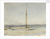 A large yacht at anchor by William Lionel Wyllie