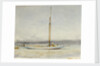 A large yacht at anchor by William Lionel Wyllie