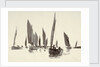 Sketch of small sailing craft with lug sails by William Lionel Wyllie