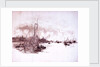 Port scene possibly London, with sailing barge and steam vessels by William Lionel Wyllie