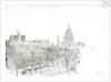 Sketch of St Paul's Cathedral from the Embankment, London by William Lionel Wyllie