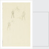 Three slight sketches of figures making flag signals by William Lionel Wyllie
