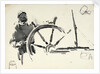 Sketch of seaman steering by William Lionel Wyllie