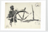 Sketch of seaman steering by William Lionel Wyllie