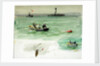 Sailors in a rowing boat retrieving an object from the sea by William Lionel Wyllie