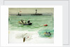 Sailors in a rowing boat retrieving an object from the sea by William Lionel Wyllie