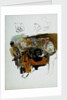 Scene showing a naval gun-crew at their station, and very rough sketches of sailing vessels on reverse by William Lionel Wyllie