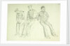 Sketch of three ratings relaxing, numbered (ix) by William Lionel Wyllie