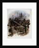 London Bridge with figures and traffic by William Lionel Wyllie