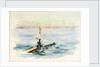 Study of an A-class submarine under way, possibly in Portsmouth Harbour by William Lionel Wyllie