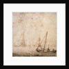 Weyschuit and other shipping near a rocky coast by Willem van de Velde the Elder