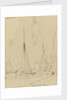 Grand Quai, Havre with a sketch of a uniformed figure by Edward William Cooke