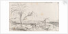A rough sketch of a harbour with a mule working a well, and a hill and castle behind, possibly Alicante by Edward William Cooke