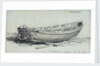 A coble hauled up on rollers on Yarmouth beach. Starbord quarter by Edward William Cooke