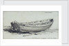 A coble hauled up on rollers on Yarmouth beach. Starbord quarter by Edward William Cooke