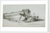 A coble on the beach at Yarmouth, starboard bow, with dan buoys and a fishing line tug by Edward William Cooke