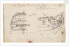 Annotated sketches of the stern, bow and figurehead of the Indiaman Houghton with inscription (on reverse) by Thomas Luny