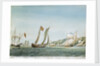 Sketch of various sorts of vessels in the Adriatic, including a zebeck [xebec], trabacolo [trabaccolo], a French courier and a gunboat settee by William Innes Pocock