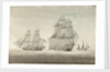 HMS 'Menelaus' and 'Eclair' with a settee by William Innes Pocock