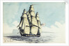 A brig of war on the starboard tack off the Lizard by Henry Studdy