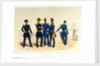 The midshipman, frigate captain, Naval artillery captain and infantry lieutenant, and Lieutenant of the Marine Engineer Corps standing in a portside scene by Franz Gerasch