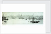The Pool with barge and small boat, inscribed trial proof by William Lionel Wyllie