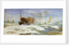 Barges and sea by William Lionel Wyllie