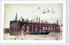 Jetty of Beckton Gasworks with very rough sketch of a ship and a tug by William Lionel Wyllie