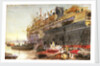 P&O liner coaling prior to embarkation, probably the 'Mongolia' (1922) by William Lionel Wyllie