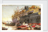 P&O liner coaling prior to embarkation, probably the 'Mongolia' (1922) by William Lionel Wyllie