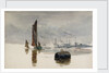 A Thames barge and a cement works by William Lionel Wyllie