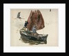 A man and a boy in a small sailing boat by William Lionel Wyllie
