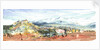 View of a Town on a Hill with Snow-capped Mountains Beyond by William Lionel Wyllie