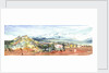 View of a Town on a Hill with Snow-capped Mountains Beyond by William Lionel Wyllie