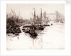 Eel boats off the Tower of London by William Lionel Wyllie