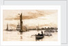Greenwich with barges and other craft. by William Lionel Wyllie