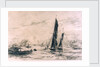 Barge and other craft on the river. 2. Trial proof by William Lionel Wyllie
