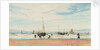Fishing boats near a beach by William Lionel Wyllie