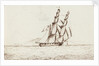 Bow view of the 'Waterwitch' upon the starboard tack by Edward Bamfylde Eagles