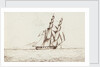 Bow view of the 'Waterwitch' upon the starboard tack by Edward Bamfylde Eagles