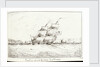 Sailing vessels at sea by Edward Bamfylde Eagles