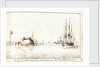 His Majesty's Ship Barham hove down by His Majesty's Ship Shannon at the Island of Curacoa by Lt Edward Bamfylde Eagles