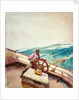 Negro at the wheel of a sailing vessel by John Fraser