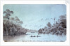 West view of the river from Anchorage off Sarawak Borneo by Edward Augustus Inglefield