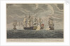 The brave Captain Tyrrel in the 'Buckingham' of 66 guns & 472 men defeating the 'Florissant', 'Aigrette' & 'Atlante', three French Ships of War, the 3rd of November 1758 by Francis Swaine